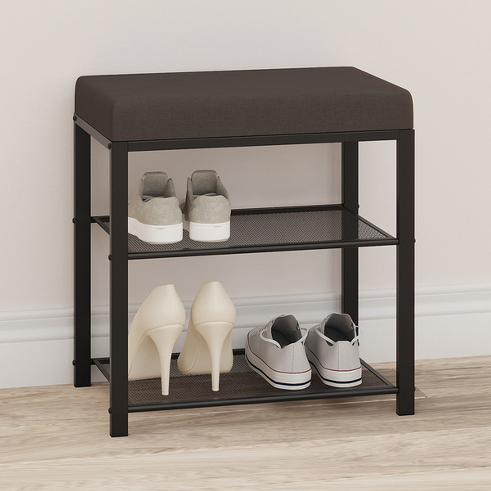 Банкетка «ТОРОНТО 13S» цвет каркаса черный, цвет сиденья серый