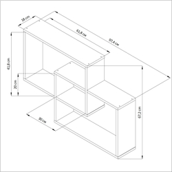 Полка настенная, 97х18х67, Делфи, для игрушек и книг, белая, IKEA