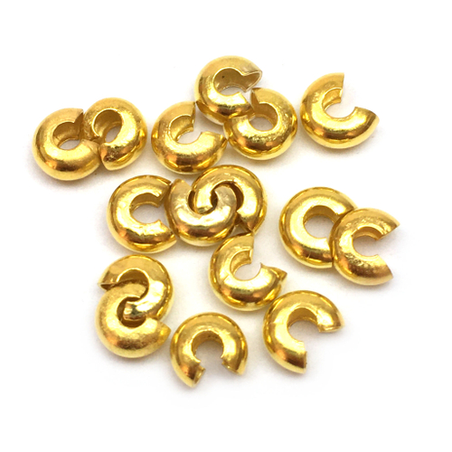 Бусины укрывные 5х4 мм (20 шт), под золото