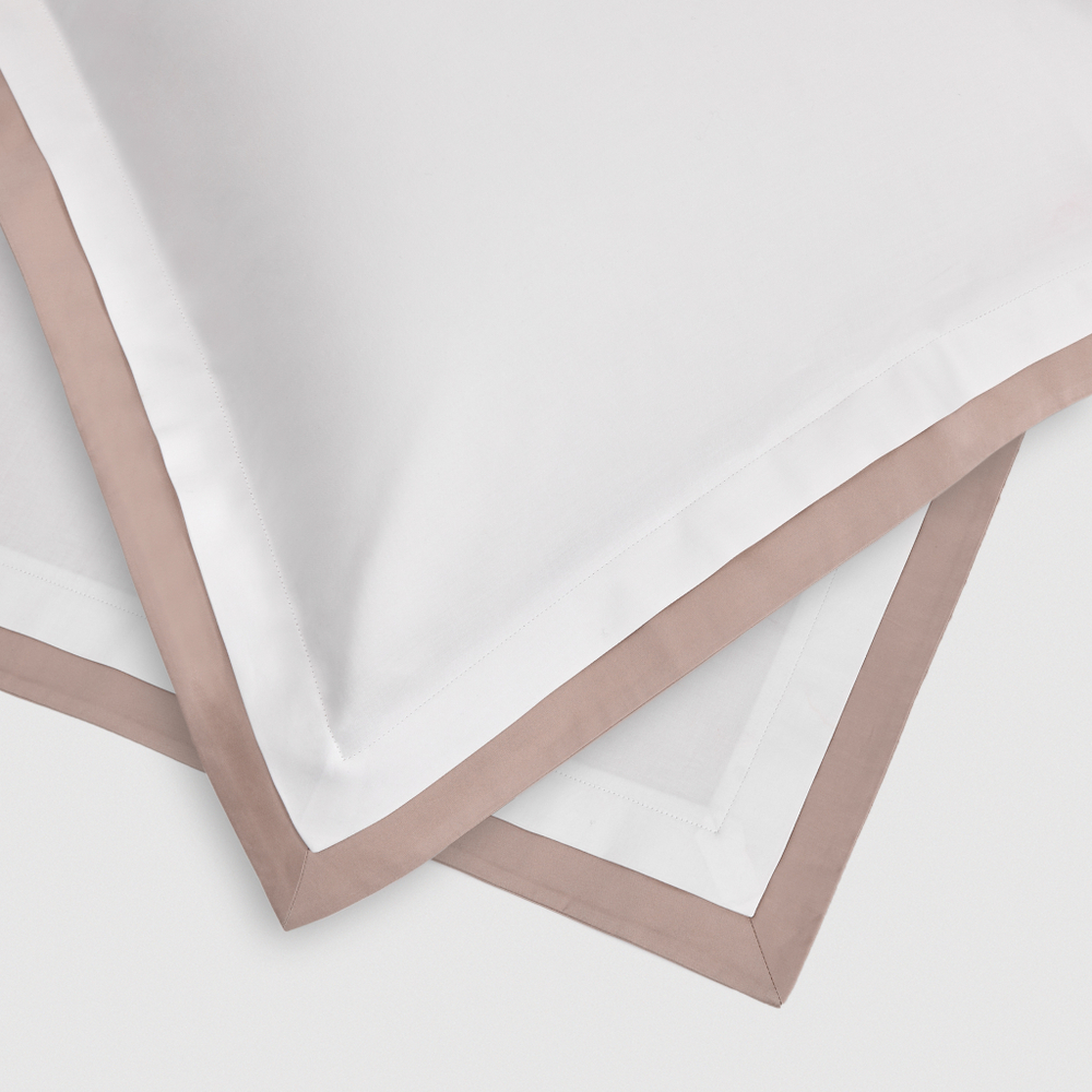 Постельное белье 2 спальное евро Сlaire&Caroll Lili белый с бежевым кантом