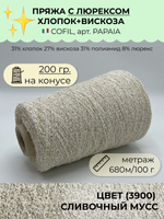 Пряжа хлопок с люрексом на бобине COFIL 31% хлопок 27% вискоза 31% полиамид 8% люрекс (200 гр на конусе)