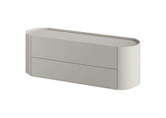 Тумба Lagom под ТВ 2 ящика ширина 140 см (серо-бежевый)