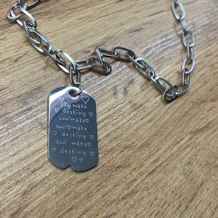 Кулон Жетон Soul mate destiny на цепочке металл серебристый