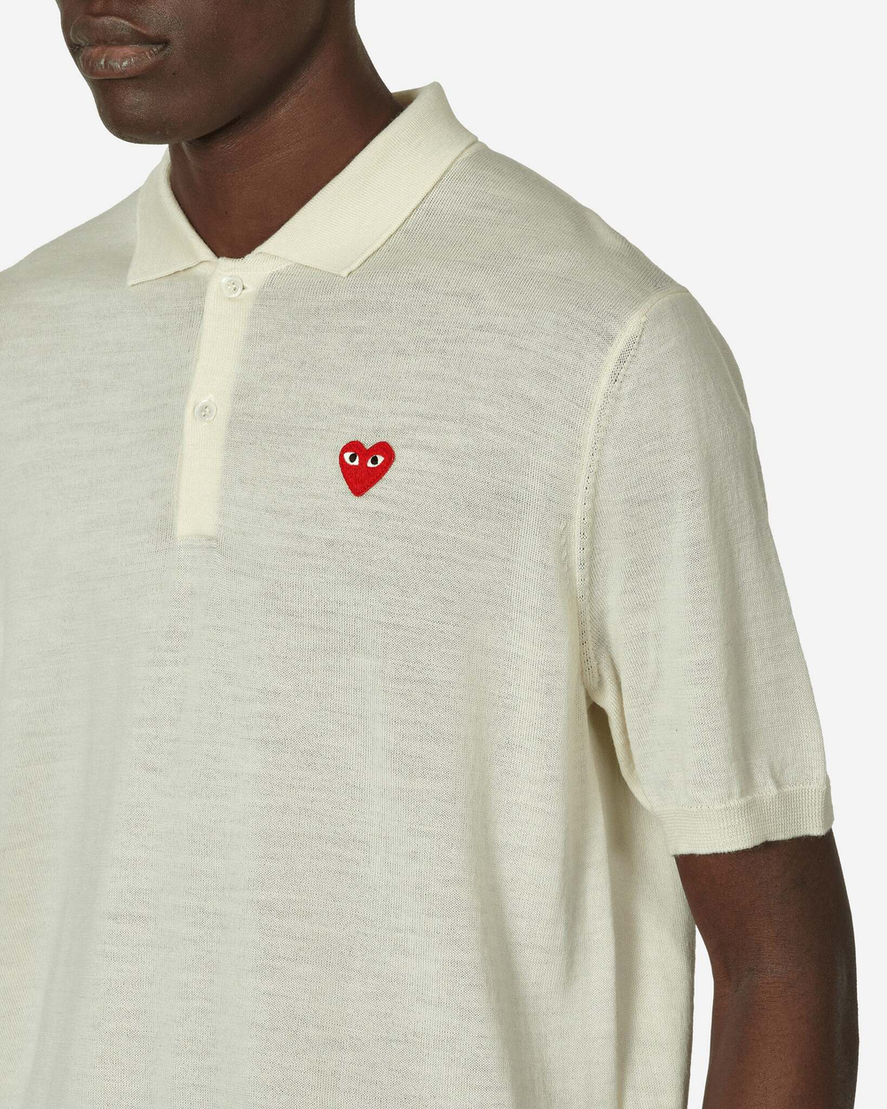 Comme Des Garçons Play Свитер-Поло Red Heart Off-White