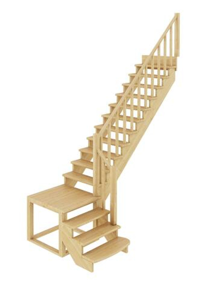 Лестница на второй этаж К-002м/1 Правая под покраску