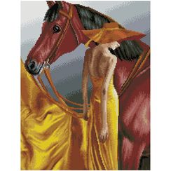 Almaz qaşlarla mozaika \ Алмазная мозаика \ Diamond painting Алмазная мозаика ТРИ СОВЫ "Леди в желтом платье", 40*50см, холст на деревянном подрамнике, картонная