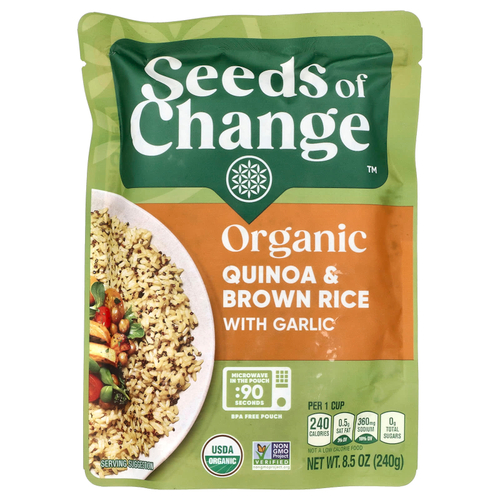 Seeds of Change, Органический, киноа и коричневый рис с чесноком, 240 г (8,5 унции)
