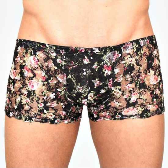 Мужские трусы боксеры черные в сеточку Romeo Rossi Black Boxer RR00220