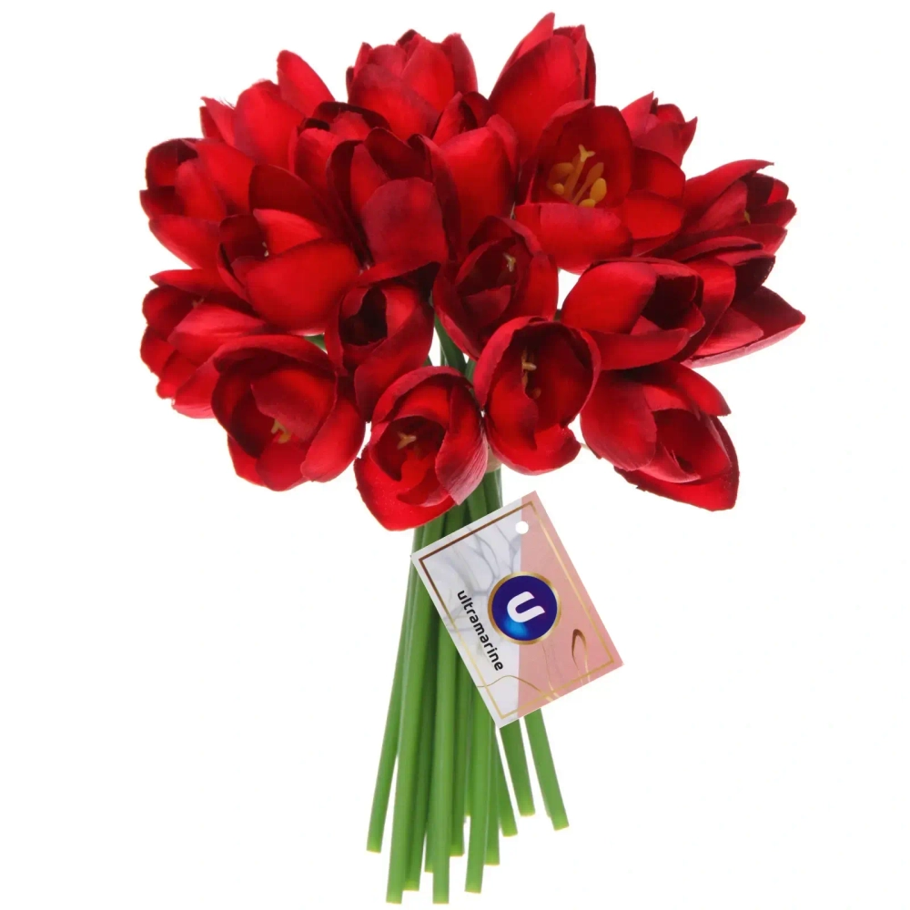 Цветы искусственные «Нежные тюльпаны» букет 20шт 23см красные