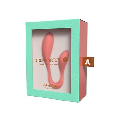 Персиковый интерактивный вибростимулятор для пар Couple Secrets 2.0 APP (Цвет: персиковый)