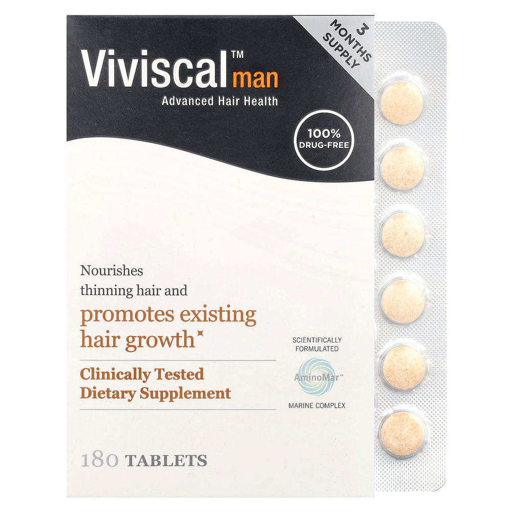 Viviscal, Для мужчин, улучшенное здоровье волос, 180 таблеток