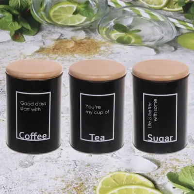 Банка для продуктов металлическая «Black style» 1400мл 11*15см