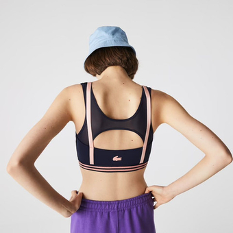 ТОП теннисный Lacoste Contrast Accents And Cut-Outs Sports Bra - небесный