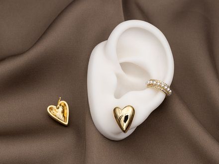 Серьги-гвоздики "Сердце" 14мм