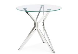 Стеклянный стол Roko 80х75 chrome