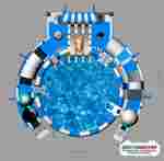 Надувной наземный аквапарк «Морское царство 3» с фигурой пингвина, 21*20*6 м