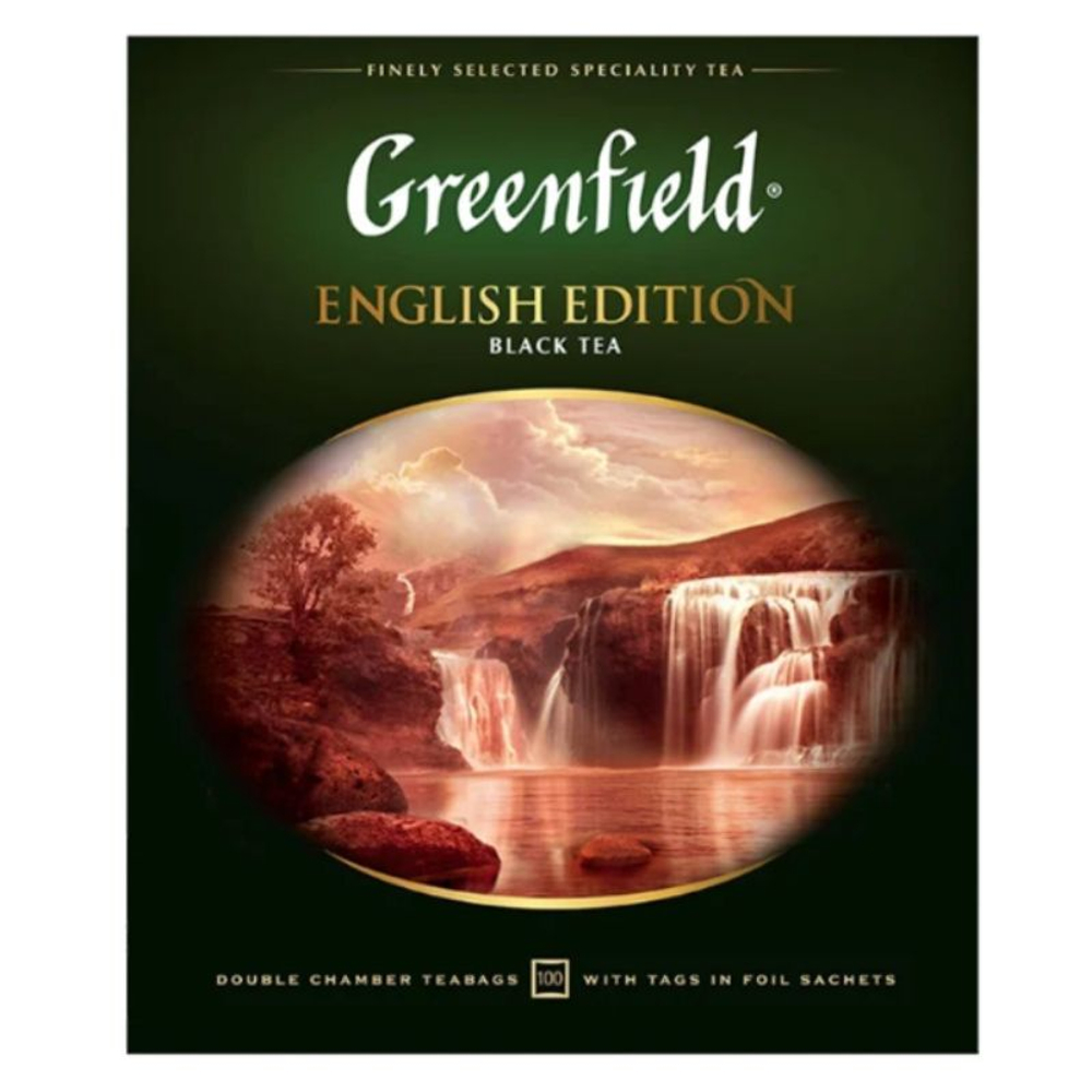 Чай Greenfield English Edition черный цейлонский, 100 пакетиков