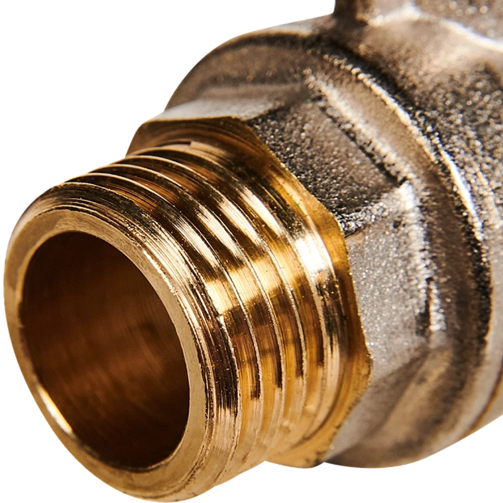 Кран шаровой полнопроходной STOUT - 1/2" (НР/НР, PN40, Tmax 150°C, ручка-бабочка черная)