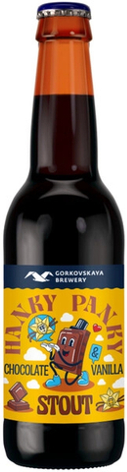 Пиво Горьковская пивоварня Хэнки Пэнки Шоколад & Ваниль Стаут / Gorkovskaya Brewery Hanky Panky Chocolate & Vanilla Stout 0.33 - стекло