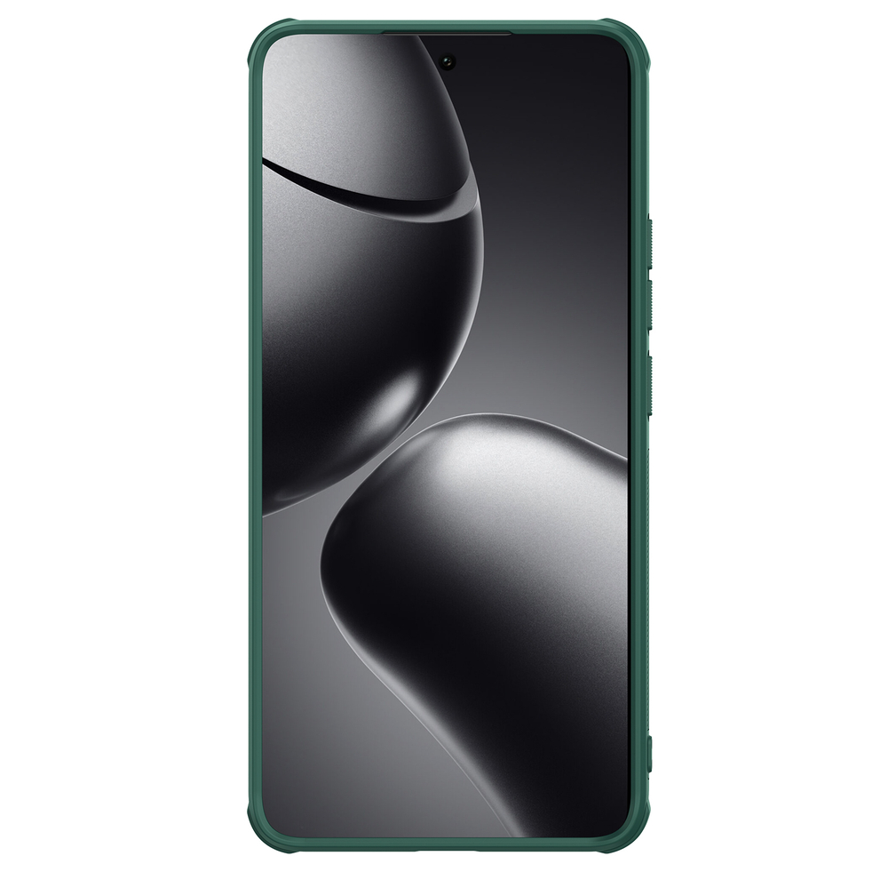 Усиленный чехол зеленого цвета (Dark Green) от Nillkin для Xiaomi 14T, серия Super Frosted Shield Pro