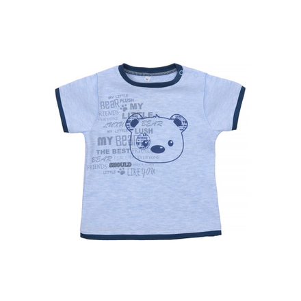 Футболка летняя голубая с коротким рукавом с принтом