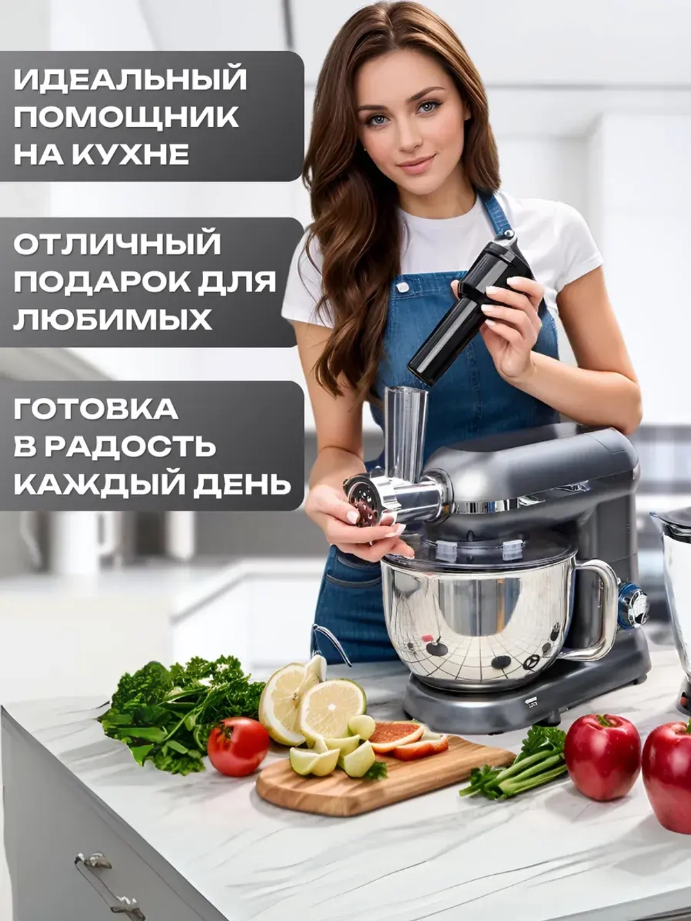 Кухонный комбайн 1500 Вт с планетарным движением