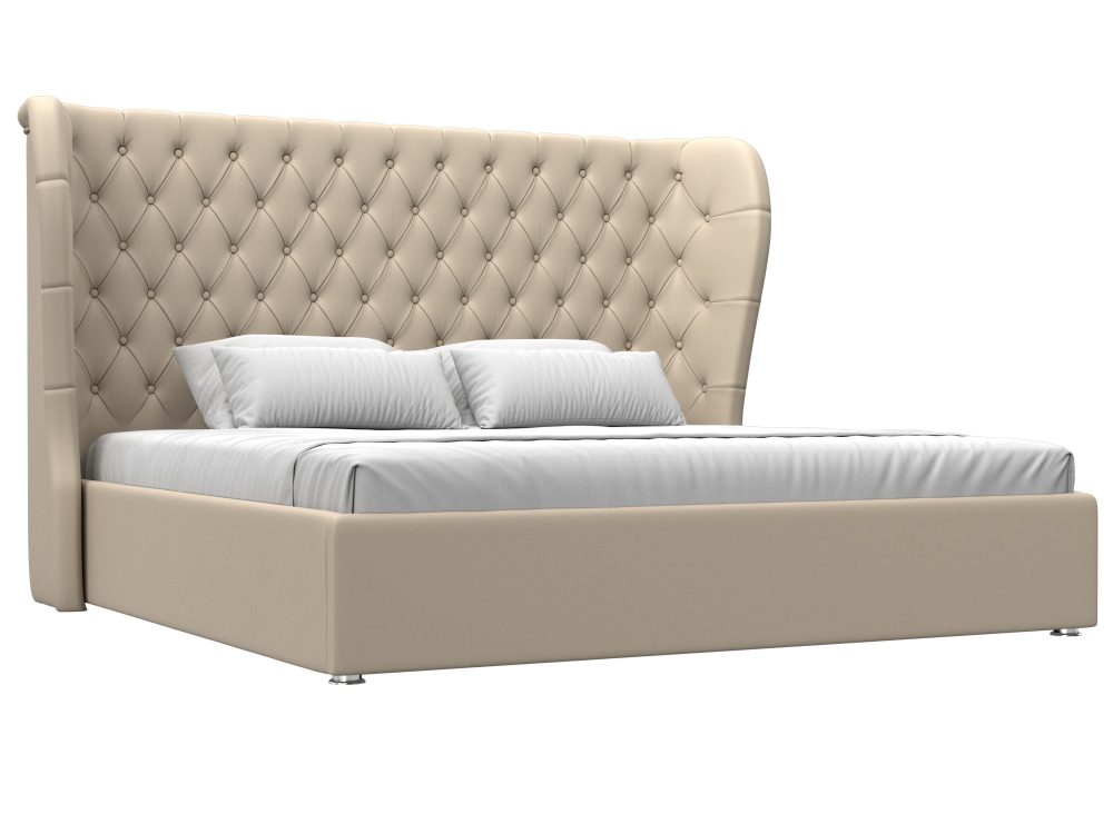 Кровать интерьерная Далия 200, Бежевый, Экокожа, 108363