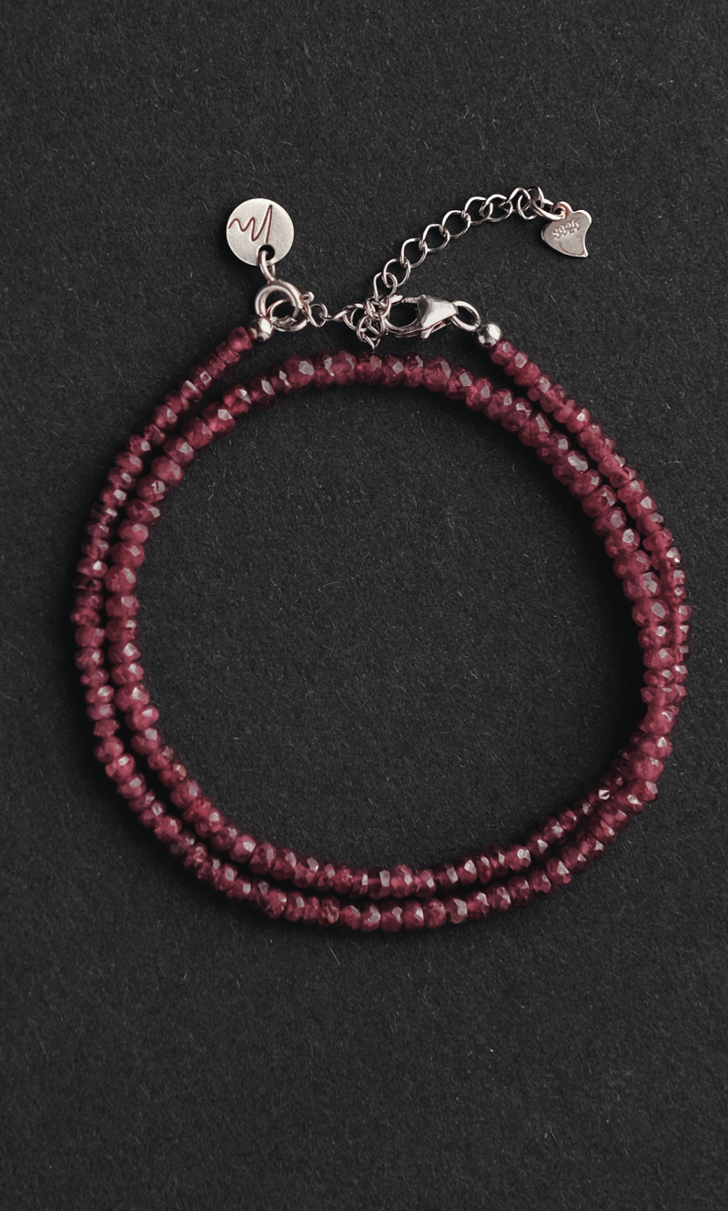 Чокер "Memo about Soulmate" из граната с удлинителем 33-38 см