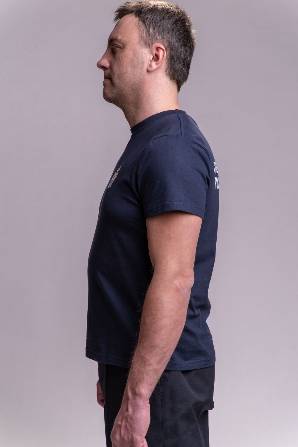 Футболка мужская СК  (термопечать, темно-синий)