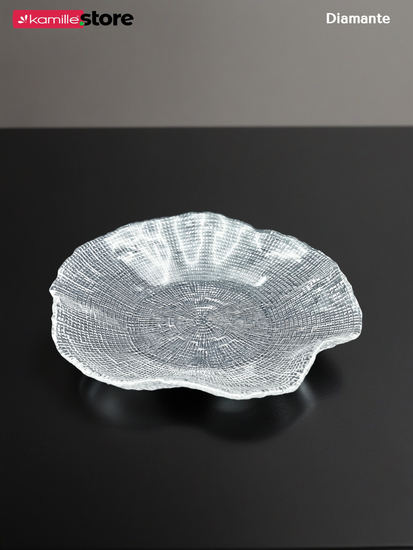 Блюдо салатник 20,5х3,5 см. из стекла Diamante