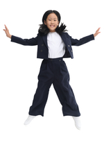 Укороченный двубортный жакет Dark blue