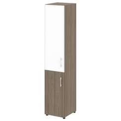 Yalta Шкаф узкий LT.SU-1.2 R (L) white Вяз Благородный/Стекло White 400*450*1987