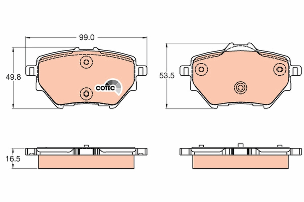 TRW - GDB2036-TRW - Brake Pad Set, disc brake