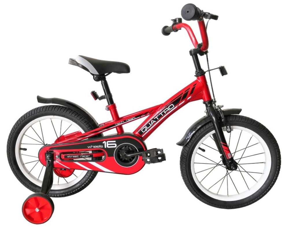 Велосипед TechTeam Quattro 14" красный (сталь)