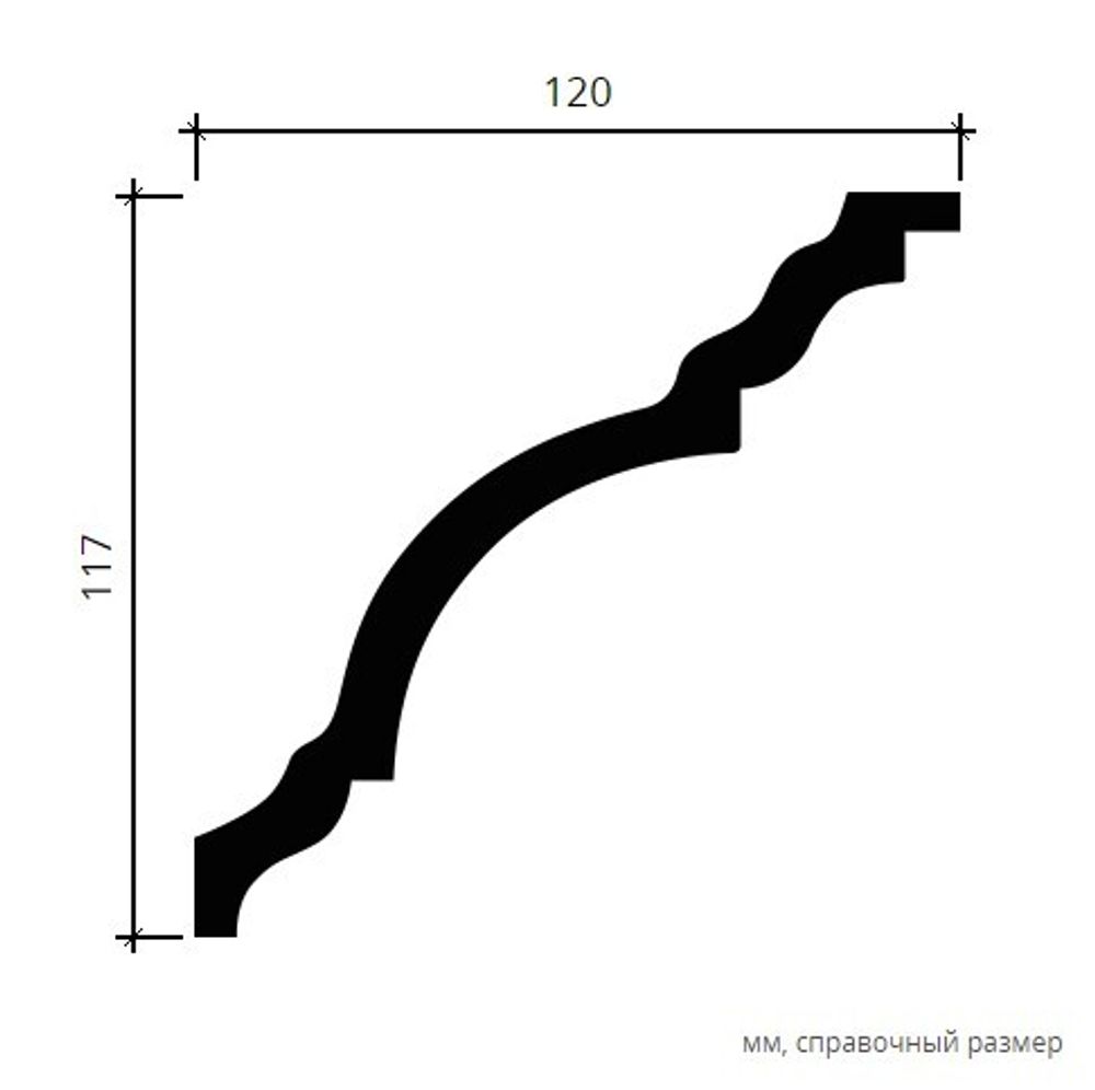 Карниз пенополиуретан, 2000x120x117 мм