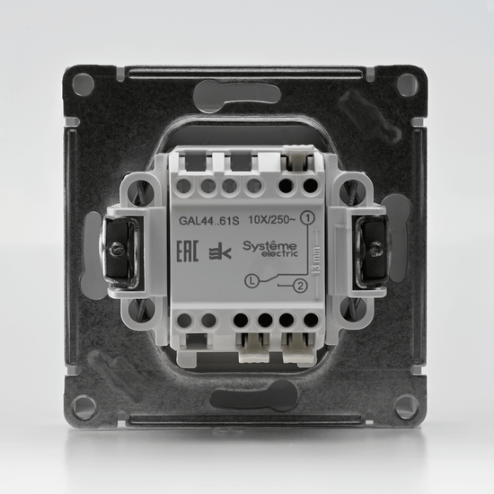 Переключатель 1-кл. ArtGallery IP44 10AX быстрозажим. клем. механизм бел. SE GAL440161S