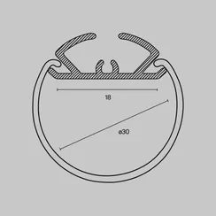 Алюминиевый профиль подвесной D30 (Серебро, 2 м), ALM-D30-S-2M Led Strip alm-d30-s-2m