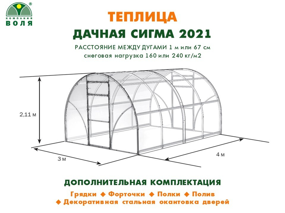 ТЕПЛИЦА ВОЛЯ СИГМА 2021