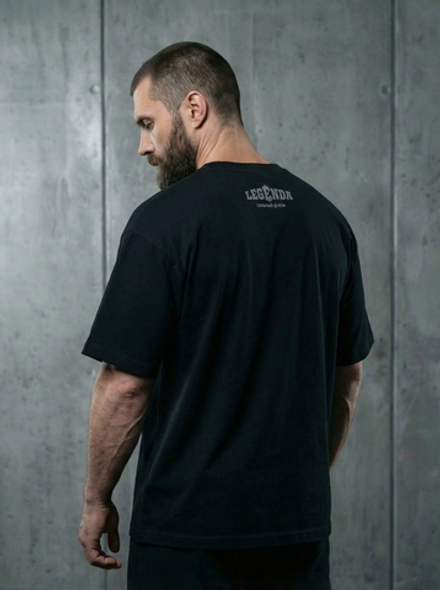 Футболка оверсайз хлопковая черная Legenda Соль характера