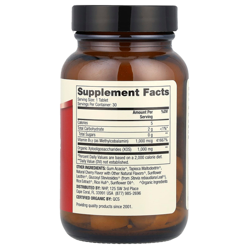 Dr. Mercola, Жевательный метилкобаламин с витамином B12, натуральная вишня, 30 таблеток