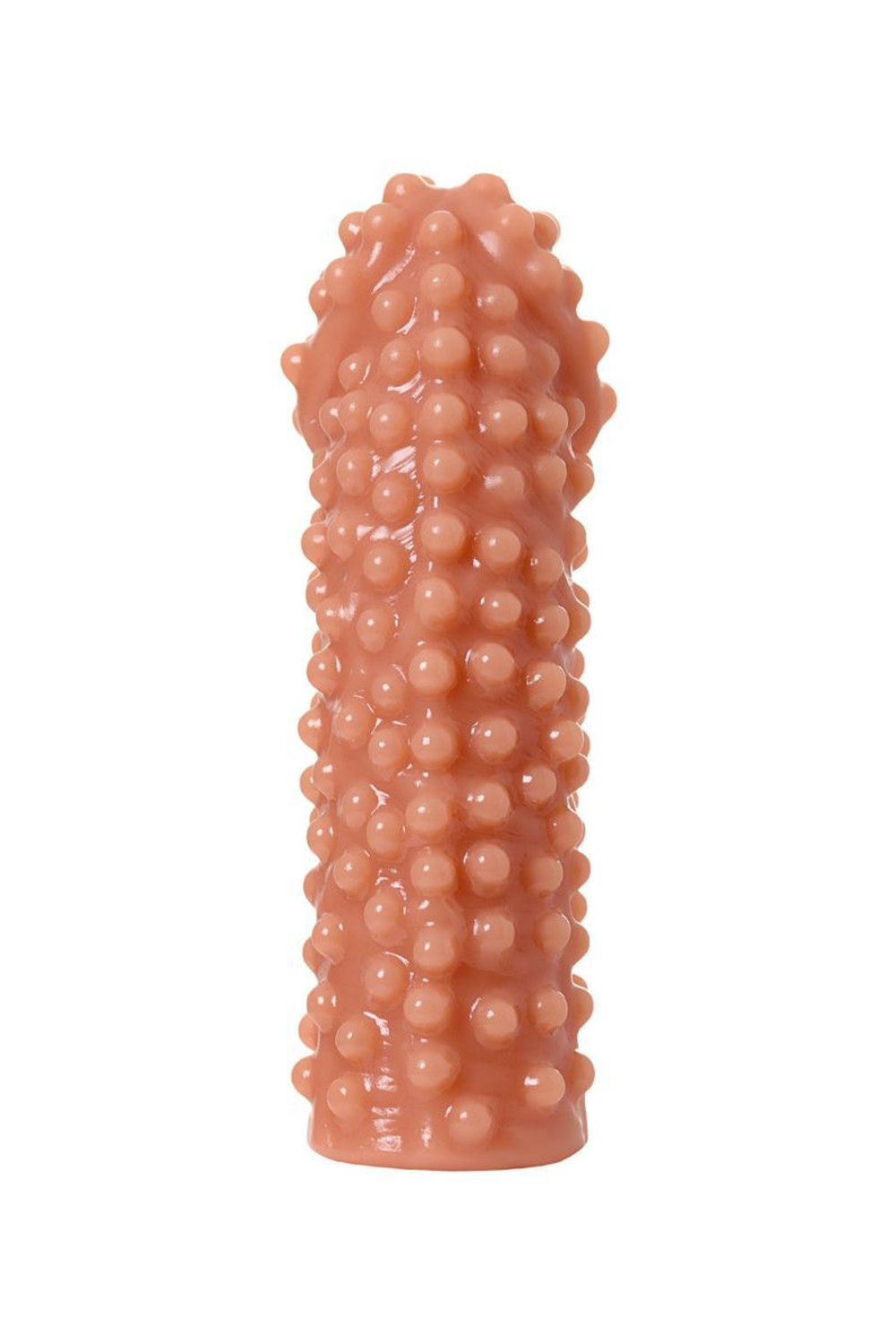 Телесная насадка на фаллос с бугорками Extreme Sleeve 010 M-size - 14 см. (Цвет: телесный)