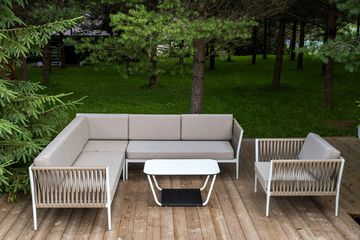 "Касабланка" модульная лаунж-зона из роупа (веревки), каркас из алюминия