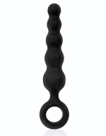 Черный анальный стимулятор-елочка с ограничительным колечком (Цвет: черный)