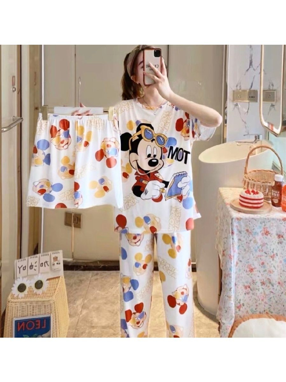 Пижама штаны+шорты+футболка Н3