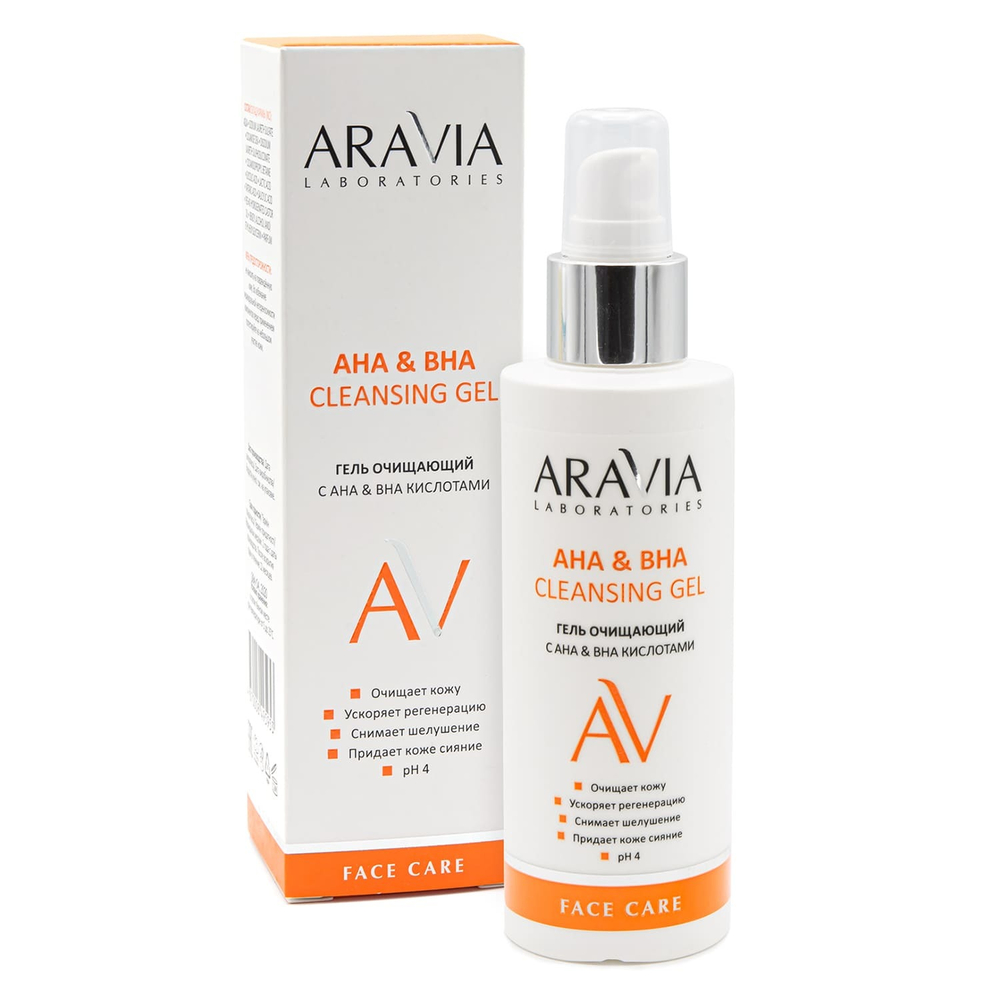 Aravia Laboratories Гель очищающий с АНА & ВНА кислотами АНА & ВНА Cleansing Gel, 150 мл