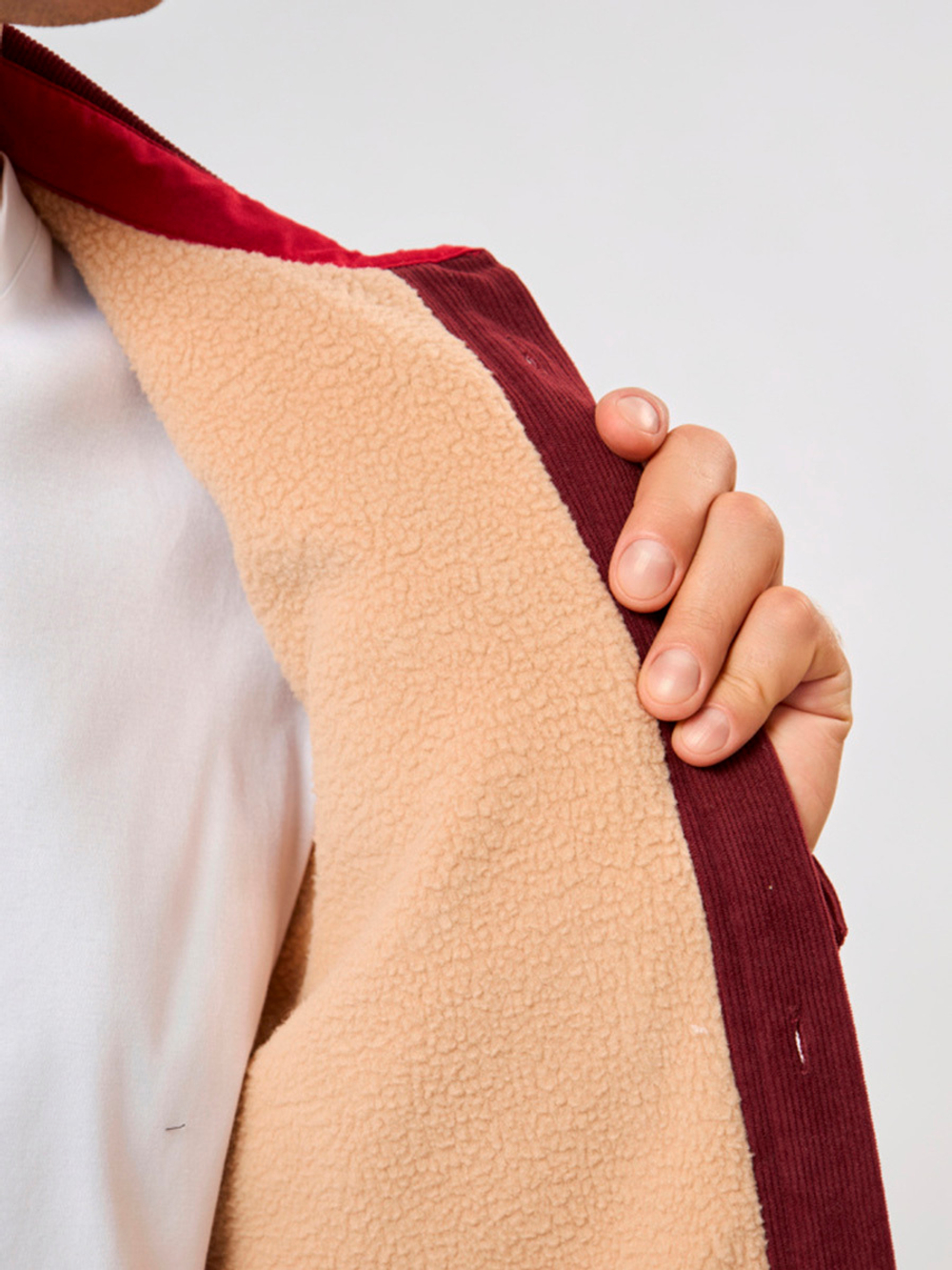 Рубашка вельвет Alaskan с меховой подкладкой, бордо L