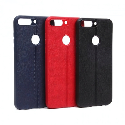 Панель из экокожи для Huawei Honor 7С Pro/Y7 Prime (2018), 010498 Красный