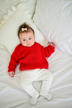 Джемпер вязаный oversize красный