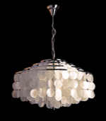 Подвесная люстра 3535/6 хром / перламутр