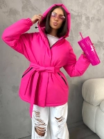 Куртка весенняя удлиненная с капюшоном